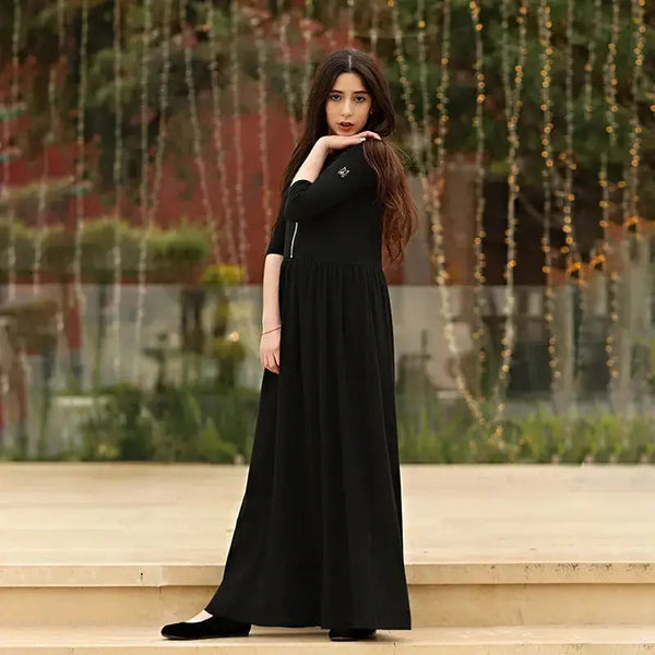 Girl - Black Ribbed Dress Set Ali Mali