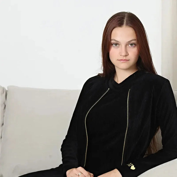 Lady - Black Plaid Corduroy Set Ali Mali