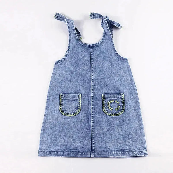 Girl - Indigo Embroidered Denim Set Ali Plus