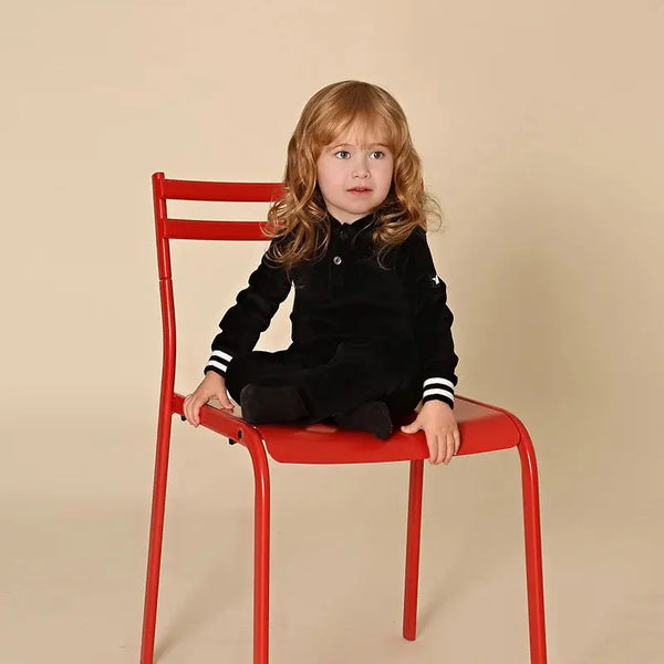 Baby - Hooded Black Velour Set Ali Affordable