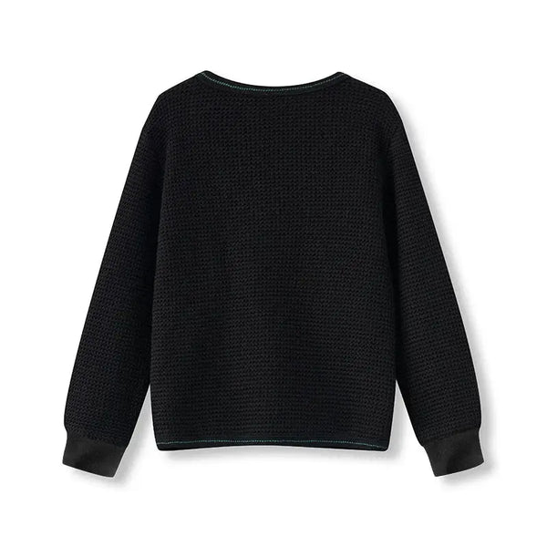 Boy - Black Waffle Cardigan Bloom Kids Family-fashion