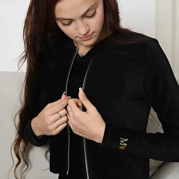 Lady - Black Plaid Corduroy Set Ali Mali