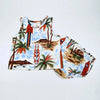 Boat Print and Red Denim Set Ali Plus
