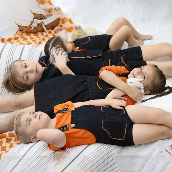 Girl - Black Denim Set Bloom Kids Family-fashion