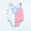 - Pink and White Contrast color Denim Set Ali Mali