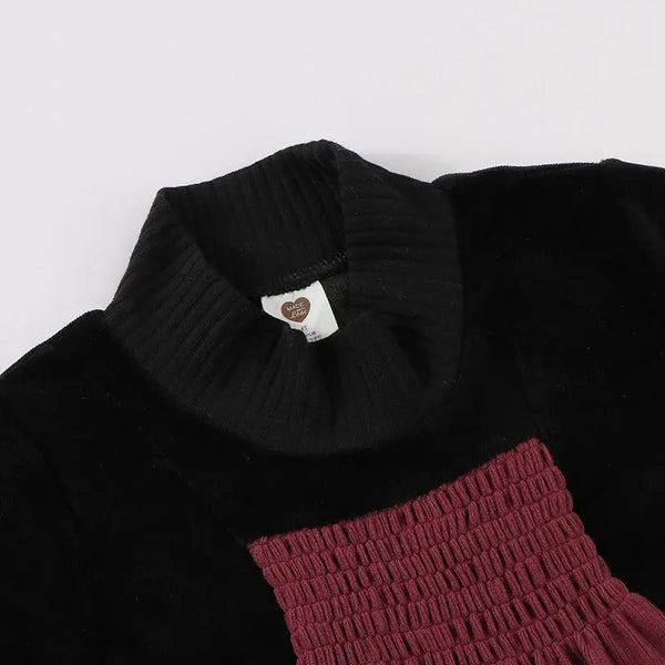 חלוק שבת קטיפה ומצלע לילדה