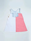 - Pink and White Contrast color Denim Set Ali Mali