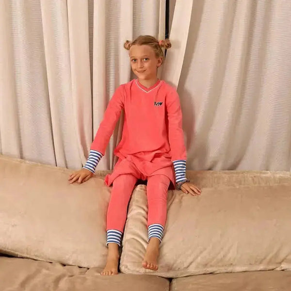 Girl - Mail Logo Blue and Pink Velvet Strip Set Ali Mali