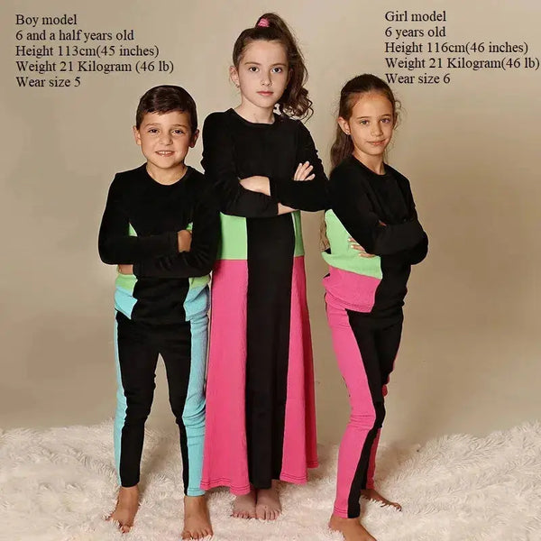 Girl - Velour and Neon Set(Nightgown & Pajama) Ali Affordable