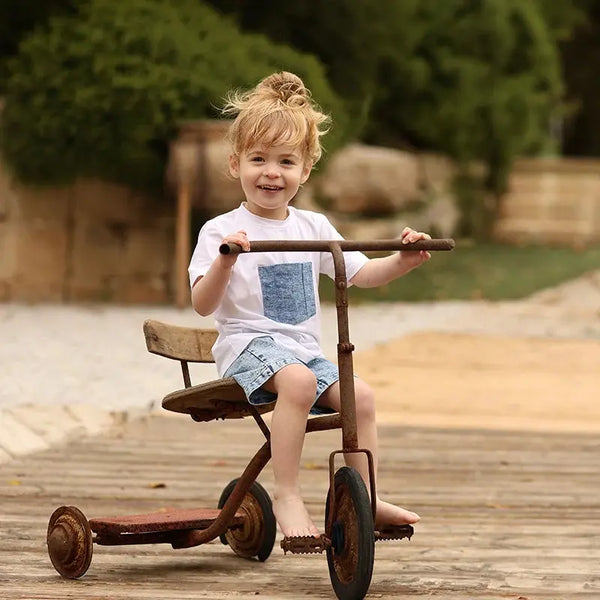 - Pink and White Contrast color Denim Set Ali Mali