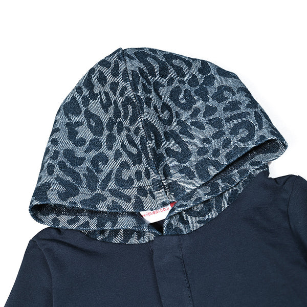 Girl - Blue Leopard Print Denim Set