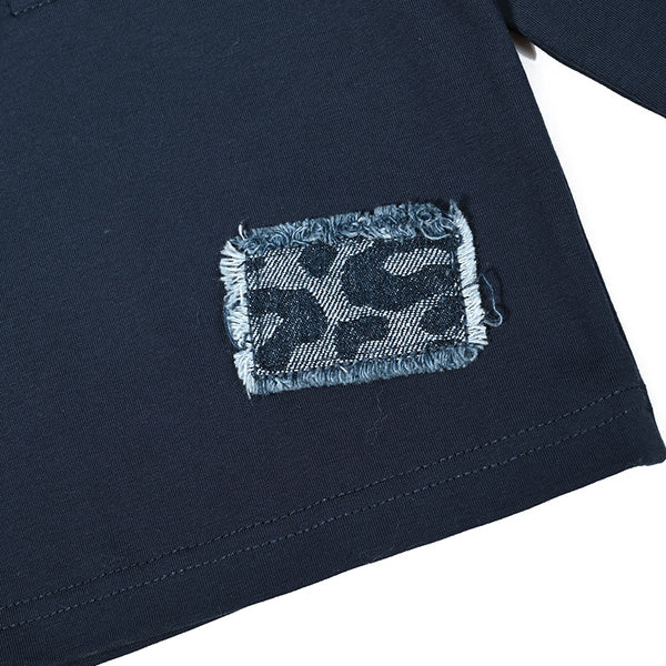 Girl - Blue Leopard Print Denim Set