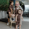 Girl-Khaki and Earthy Colorblocked Set Ali Affordable