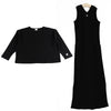 Lady-Tiered Hoodie Dress in Midi/Maxi set(Black/Chive/Beige)