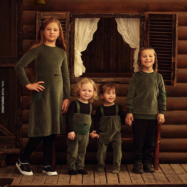 Girl - Dark Green Velvet Set