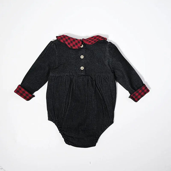 Baby - Red Plaid & Black Denim Set
