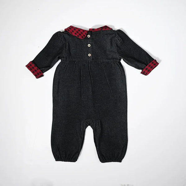 Baby - Red Plaid & Black Denim Set