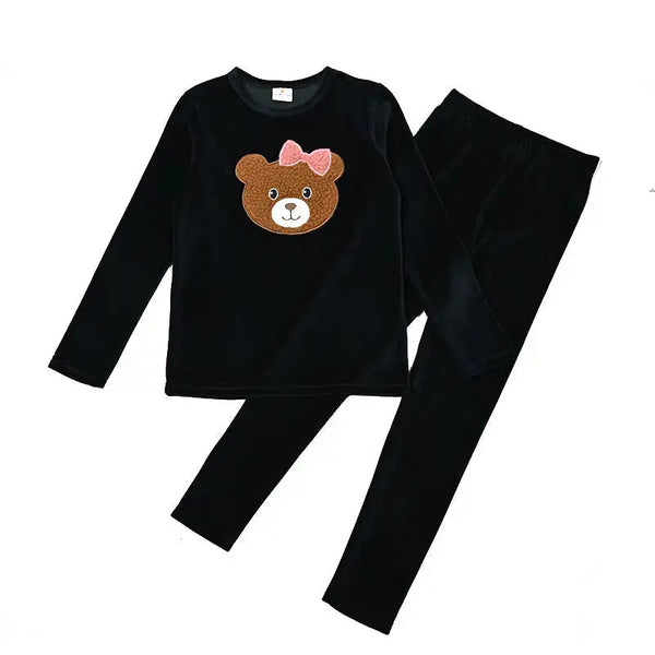 Girl - Snuggle Bear Velour Set Ali Affordable