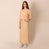 Lady-Tiered Hoodie Dress in Midi/Maxi set(Black/Chive/Beige)