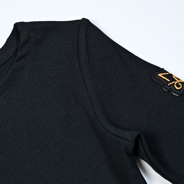 Girl - Black Ribbed Dress Set Ali Mali