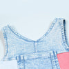 - Pink and White Contrast color Denim Set Ali Mali