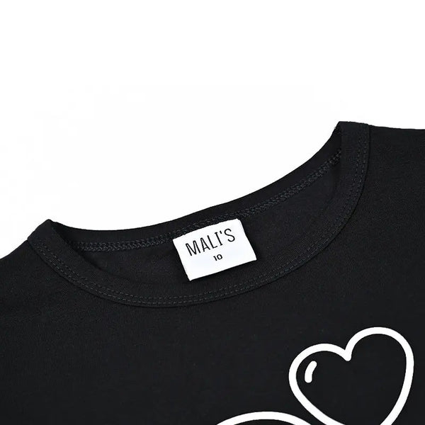 Baby - Black Base with Red Cuffs Cartoon Print Sleepwear Set Ali Mali