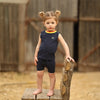 Baby - Navy Striped Collar Bee Polo Set Barcali