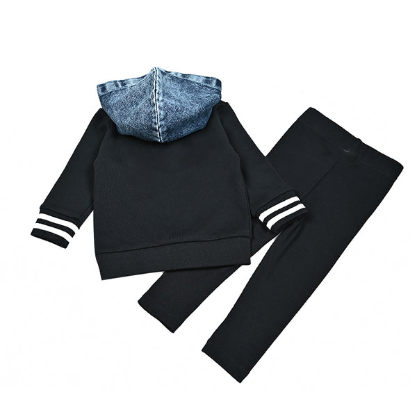 Baby - Colorblock Strip Denim Set
