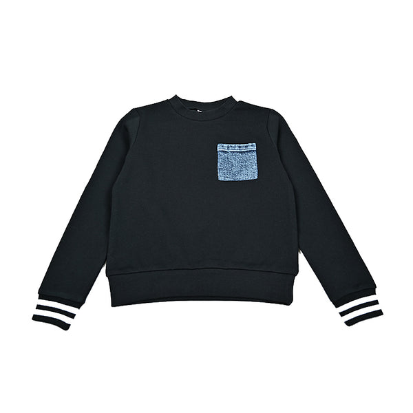 Boy - Colorblock Strip Denim Set