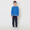 Boy-White Ribbed Sky Blue Set