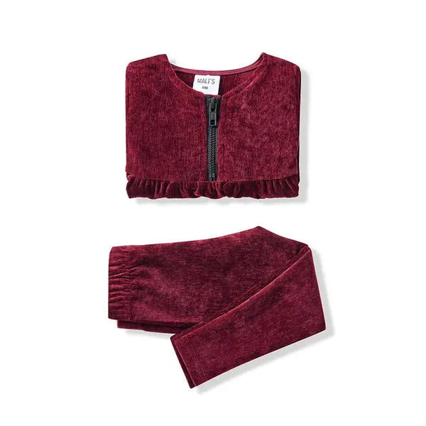 Baby - Burgundy Red Chenille Set Ali Mali