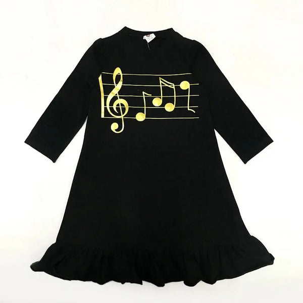 Girl - Black Musical Jersey Set Bloom Family-fashion