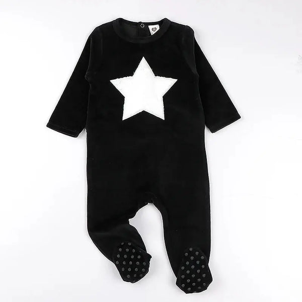 Toddler in a classic baby romper, simple matching sibling outfit for everyday family moments.