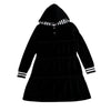 Girl - Hooded Black Velour Set