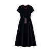 Shabbos teen/woman dress winter robe short sleeves clothing waist 2 cord strings girls black velour dress sizes XS-XXXL