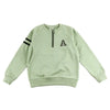 Boy - Letter-A Stripe Sleeve Sweat