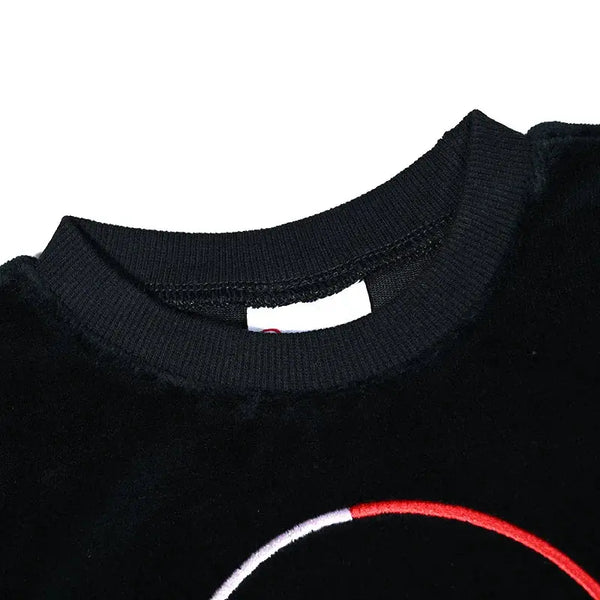 Unisex - Casual Velour Smile Embroidery Bloom Kids Family-fashion