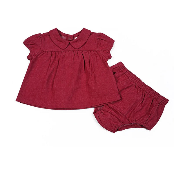 Boat Print and Red Denim Set
