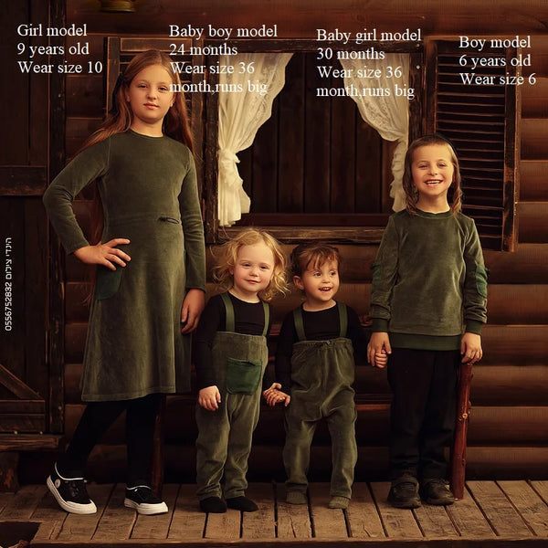 Boy - Dark Green Velvet Set