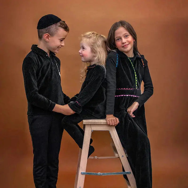 Girl - Black Brim Shabbos Set