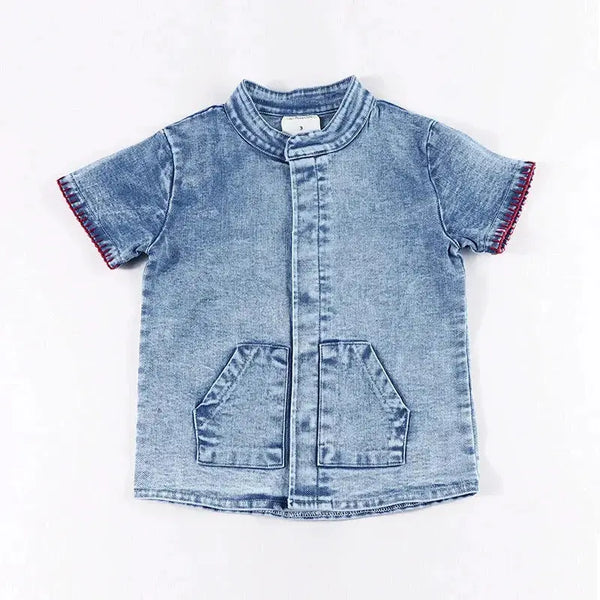 Boy - Indigo Embroidered Denim set