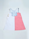 - Pink and White Contrast color Denim Set