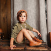 AA children corduroy shabbos tet flowers embroidery girl dress baby romper boy's shirt pants autumn fall family clothing
