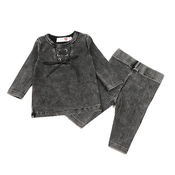 Baby - Ribbed Black Wash Set