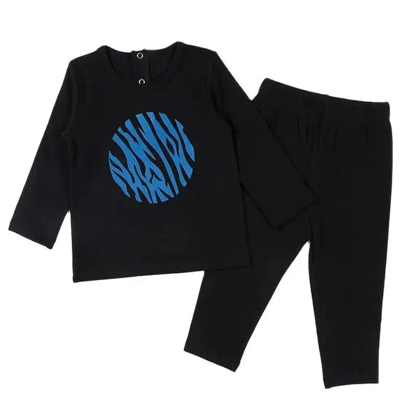 Boy - Ribbed Circle Sleepwear Set Ali Affordable