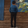 Boy in polished Go-To Shabbos Pants for synagogue and Yom Tov