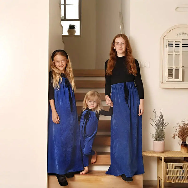 Girl - Royal Blue Velvet Collection Bloom Family-fashion